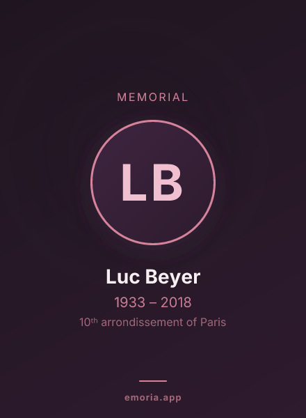 Memorial portrait of Luc Beyer