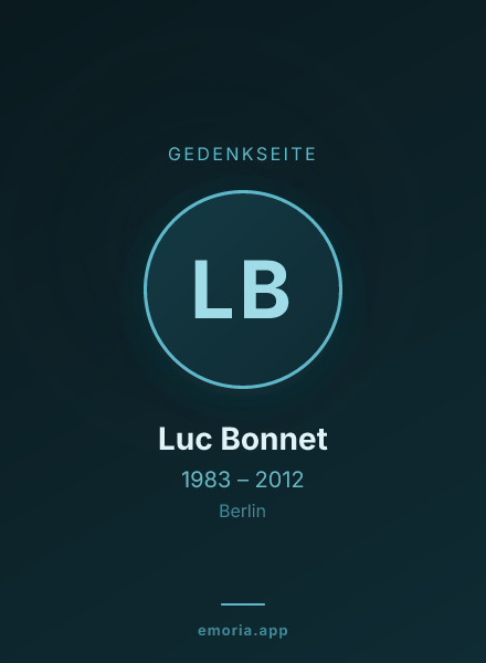 Gedenkportrait von Luc Bonnet