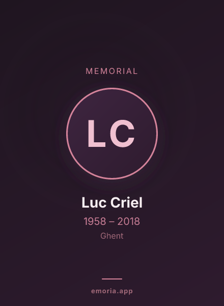 Memorial portrait of Luc Criel