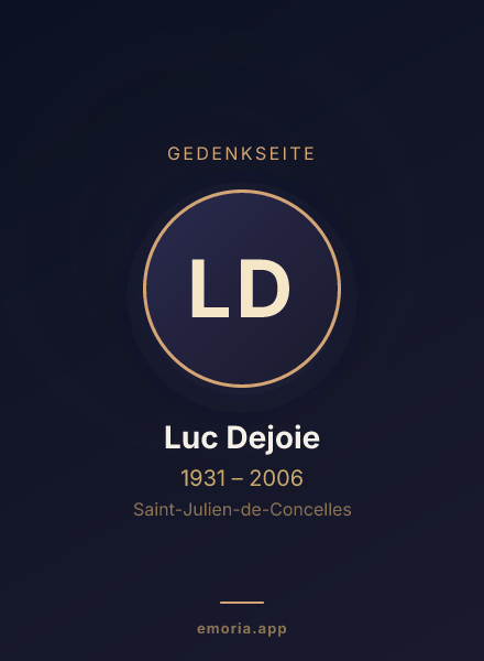 Gedenkportrait von Luc Dejoie