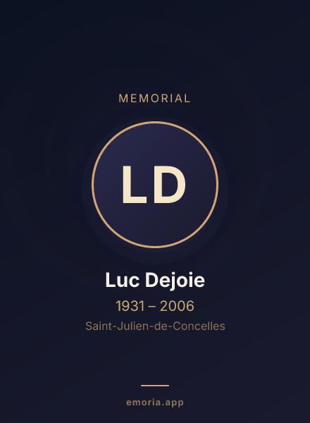 Memorial portrait of Luc Dejoie