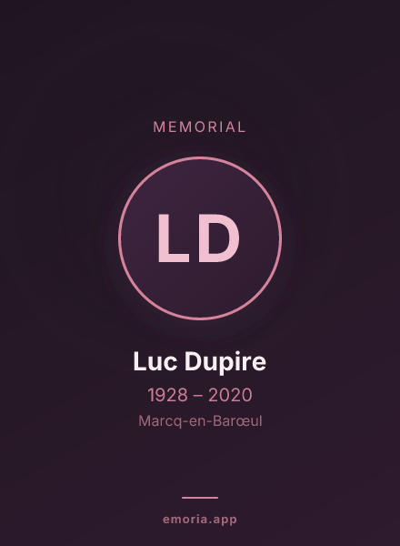 Memorial portrait of Luc Dupire