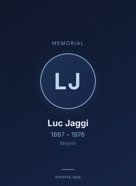 Memorial portrait of Luc Jaggi