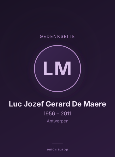 Gedenkportrait von Luc Jozef Gerard De Maere