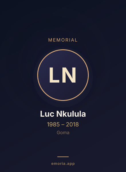 Memorial portrait of Luc Nkulula