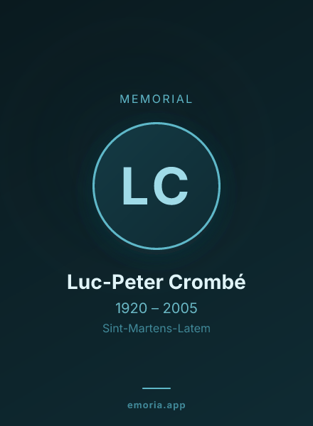 Memorial portrait of Luc-Peter Crombé