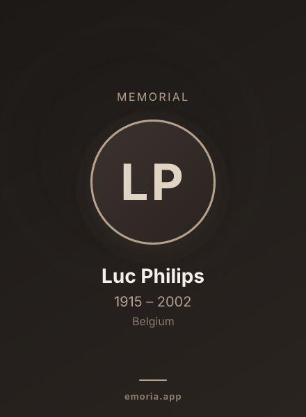 Memorial portrait of Luc Philips