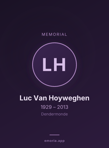 Memorial portrait of Luc Van Hoyweghen