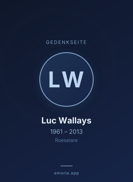 Gedenkportrait von Luc Wallays