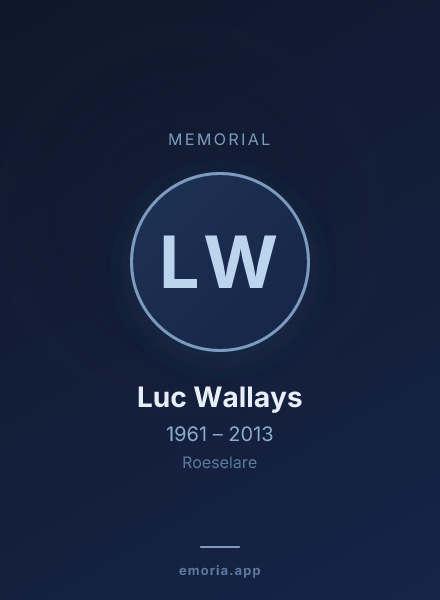 Memorial portrait of Luc Wallays