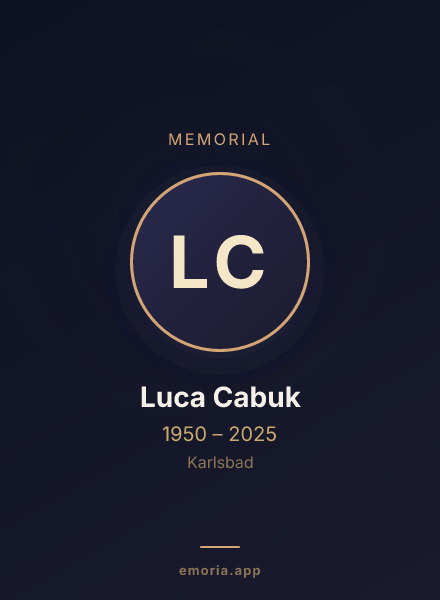 Memorial portrait of Luca Cabuk