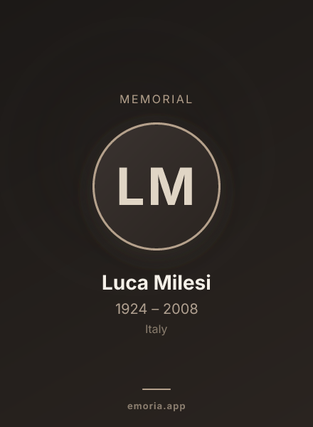 Memorial portrait of Luca Milesi