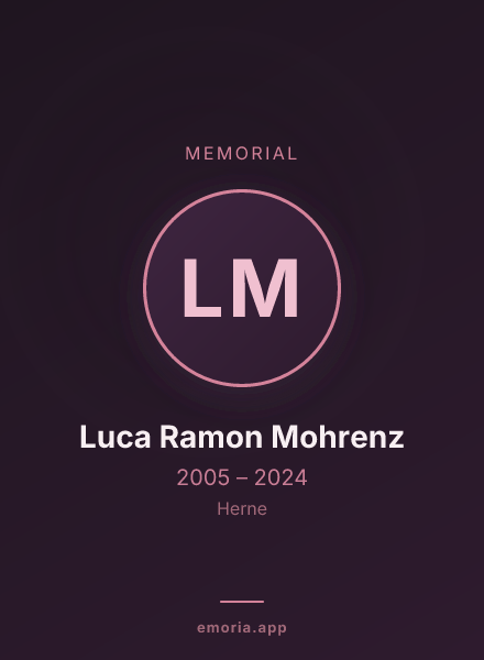 Memorial portrait of Luca Ramon Mohrenz