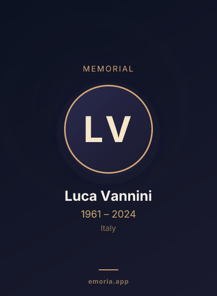 Memorial portrait of Luca Vannini