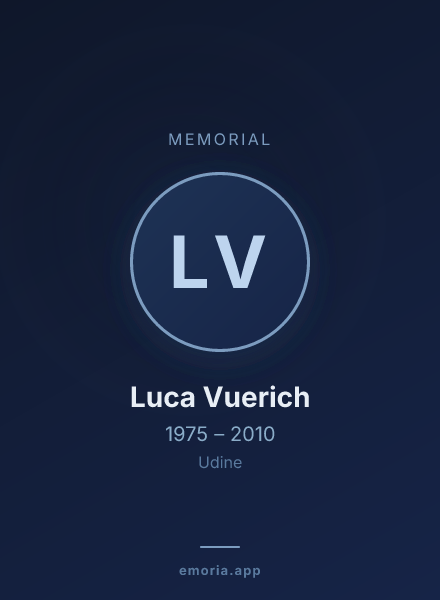 Memorial portrait of Luca Vuerich