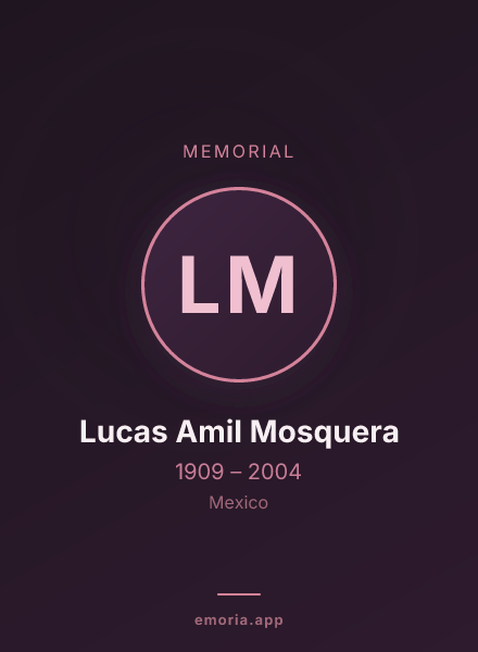 Memorial portrait of Lucas Amil Mosquera