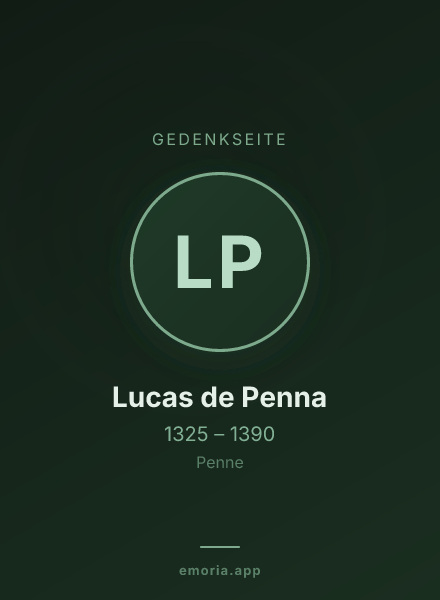 Gedenkportrait von Lucas de Penna