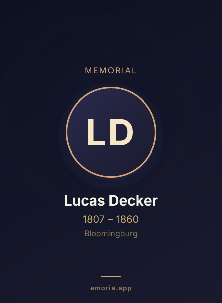 Memorial portrait of Lucas Decker