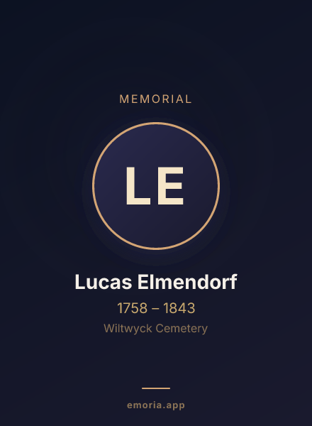 Memorial portrait of Lucas Elmendorf