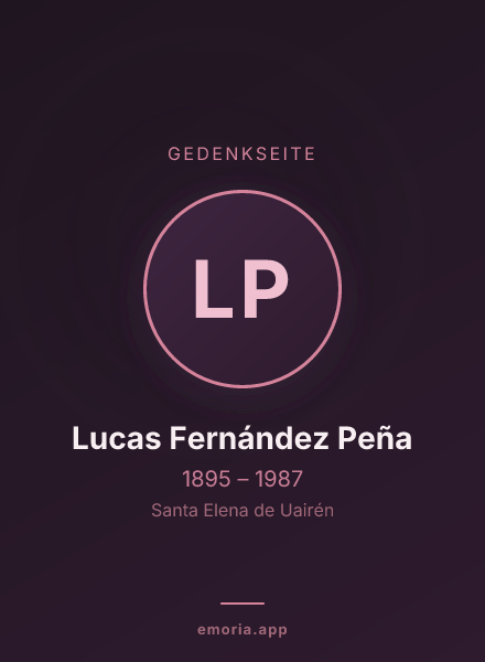 Gedenkportrait von Lucas Fernández Peña