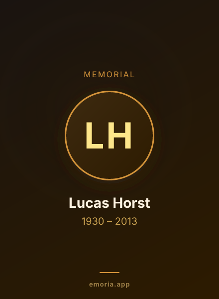 Memorial portrait of Lucas Horst