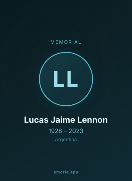 Memorial portrait of Lucas Jaime Lennon