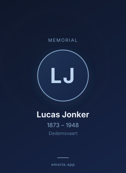 Memorial portrait of Lucas Jonker