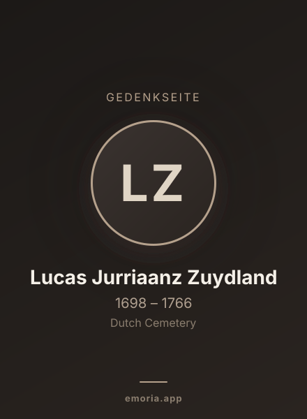 Gedenkportrait von Lucas Jurriaanz Zuydland