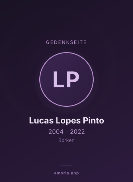 Gedenkportrait von Lucas Lopes Pinto
