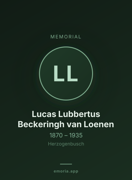 Memorial portrait of Lucas Lubbertus Beckeringh van Loenen
