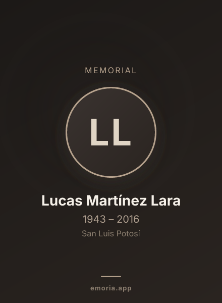 Memorial portrait of Lucas Martínez Lara