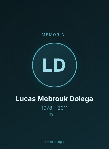 Memorial portrait of Lucas Mebrouk Dolega