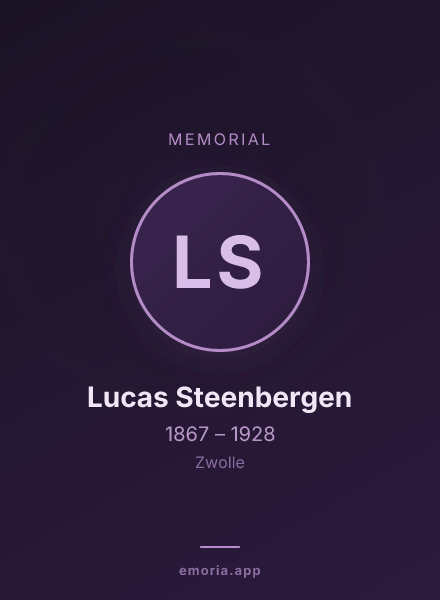 Memorial portrait of Lucas Steenbergen