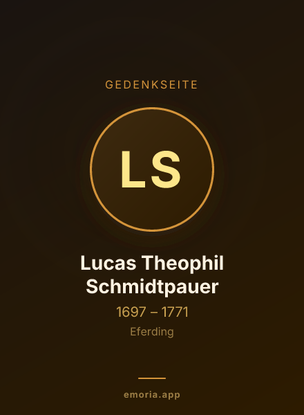 Gedenkportrait von Lucas Theophil Schmidtpauer