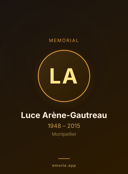 Memorial portrait of Luce Arène-Gautreau