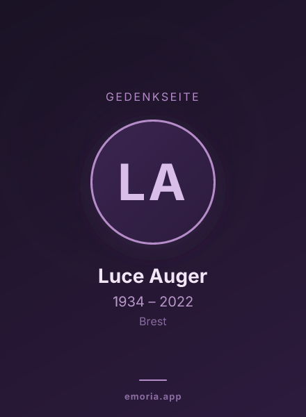 Gedenkportrait von Luce Auger