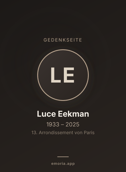 Gedenkportrait von Luce Eekman