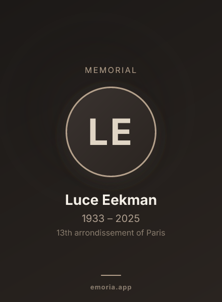 Memorial portrait of Luce Eekman