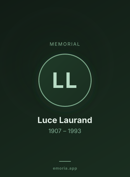 Memorial portrait of Luce Laurand