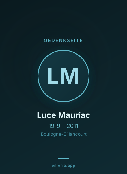 Gedenkportrait von Luce Mauriac