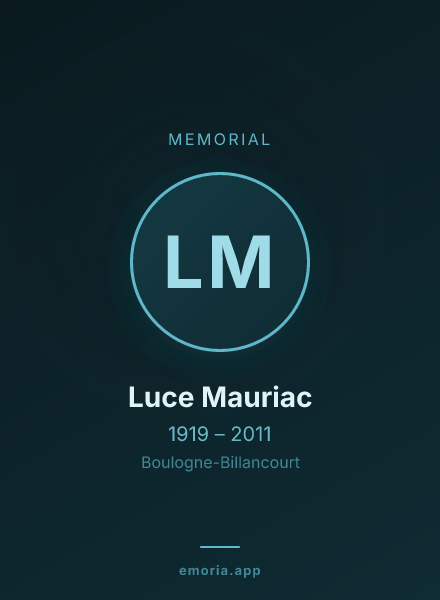 Memorial portrait of Luce Mauriac