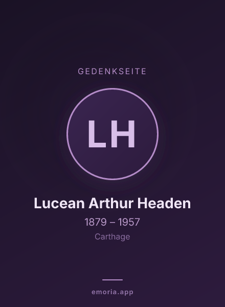 Gedenkportrait von Lucean Arthur Headen