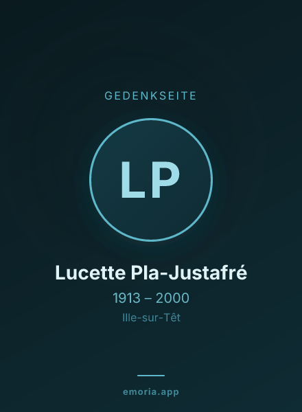 Gedenkportrait von Lucette Pla-Justafré