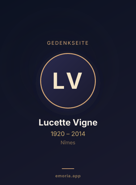 Gedenkportrait von Lucette Vigne