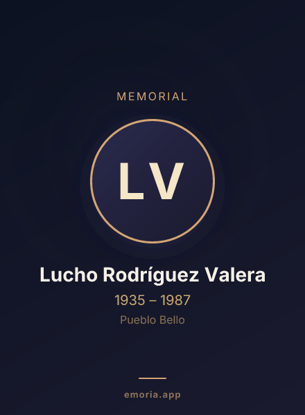Memorial portrait of Lucho Rodríguez Valera
