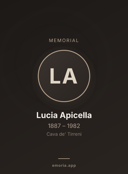 Memorial portrait of Lucia Apicella