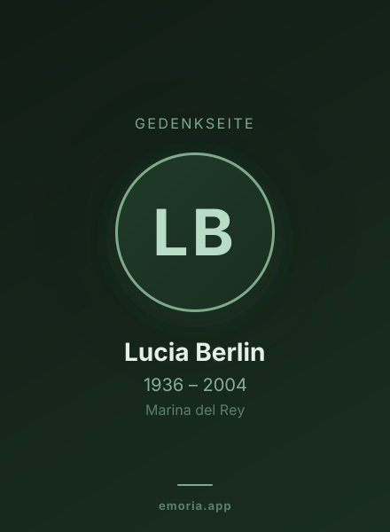 Gedenkportrait von Lucia Berlin