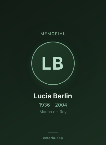 Memorial portrait of Lucia Berlin