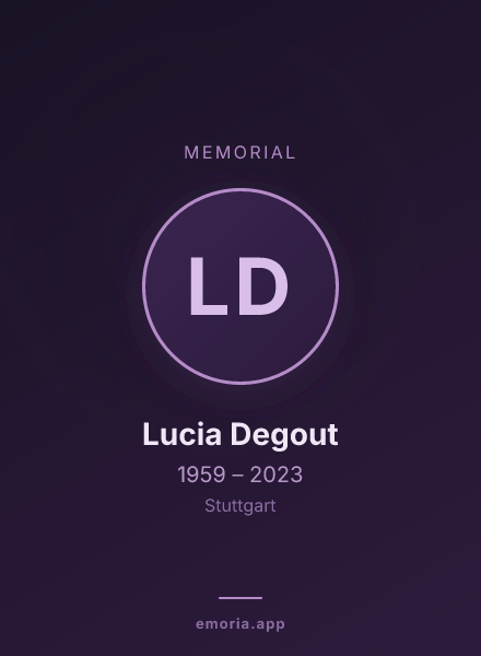 Memorial portrait of Lucia Degout