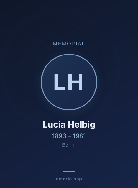Memorial portrait of Lucia Helbig